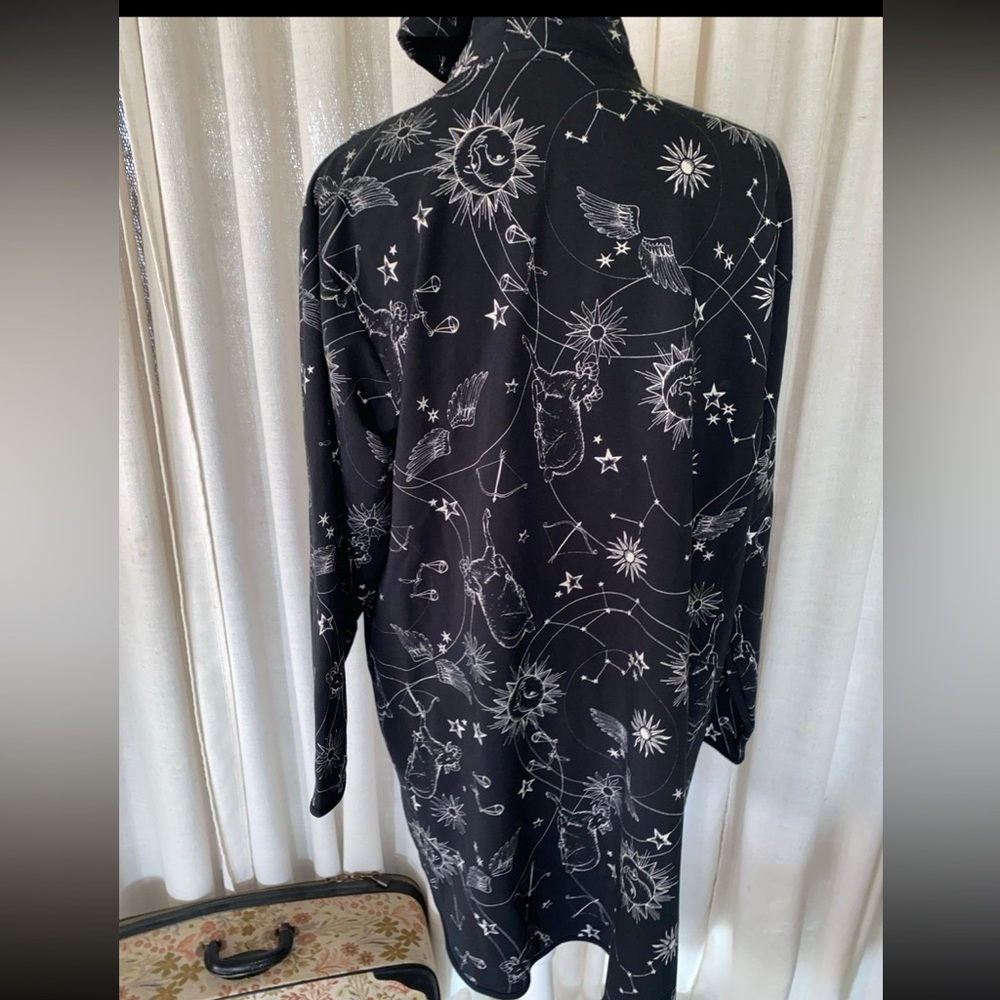 Johnny Was Bijou Astrological Sign Long Hoodie Coat in black - Picture 6 of 8